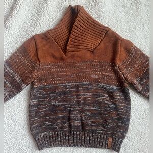 Boys size 4T brown and navy collared heather pattern fall/winter sweater